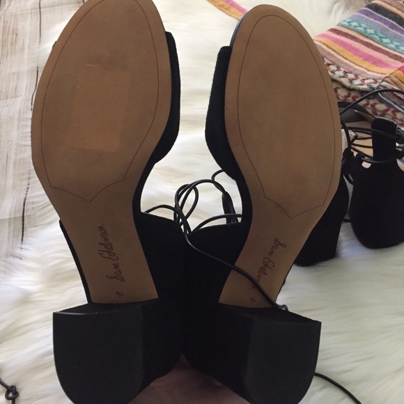 Sam Edelman NWOB Serene Suede Lace Up Block Heels - Picture 8 of 8